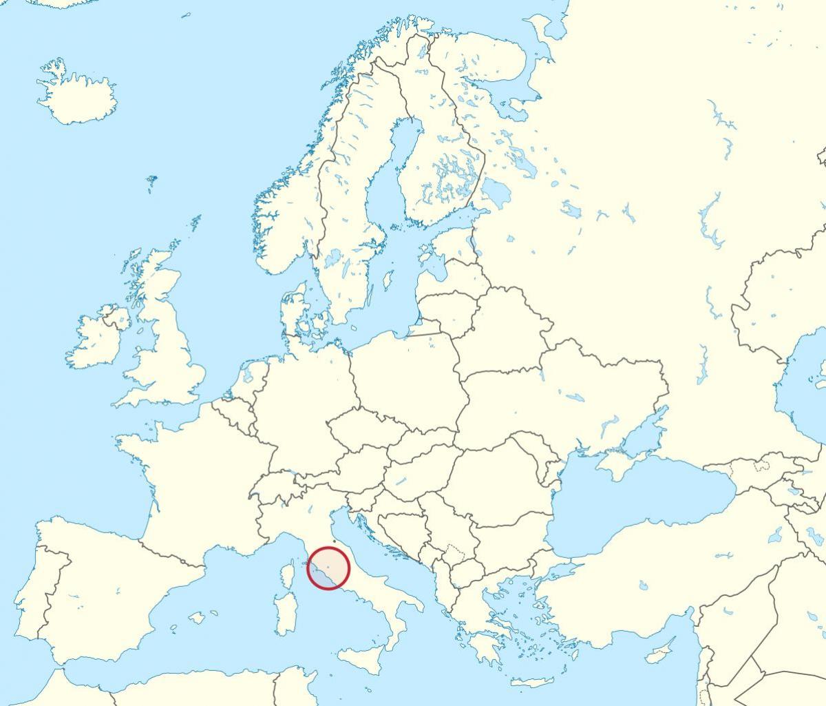 Kort af Vatíkanið evrópu